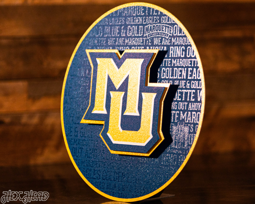 Marquette University CRAFT SERIES 3D Embossed Metal Wall Art