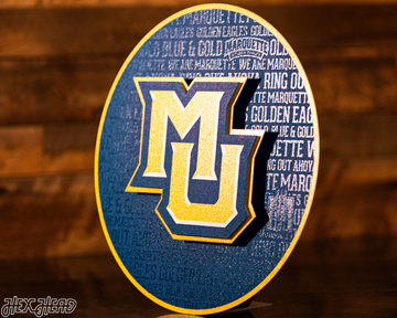 Marquette University CRAFT SERIES 3D Embossed Metal Wall Art