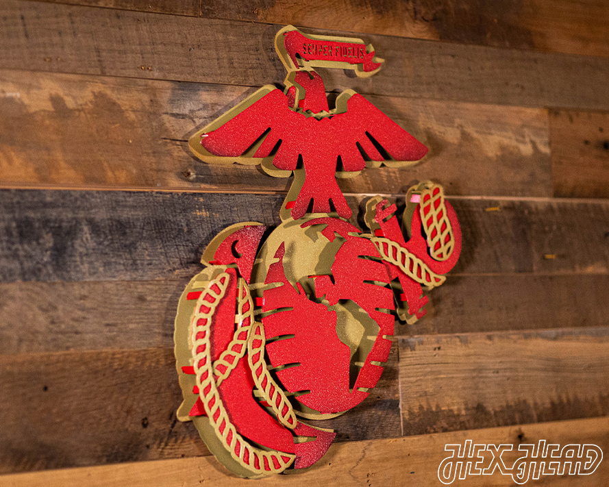 United States Marine Corps Eagle, Globe and Anchor 3D Vintage Metal Wall Art