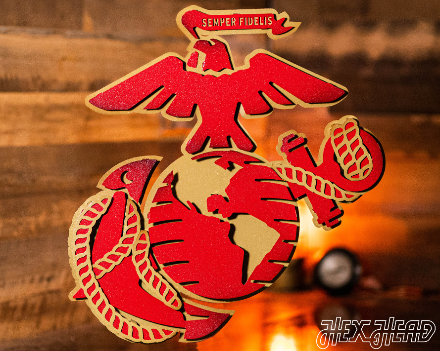 United States Marine Corps Eagle, Globe and Anchor 3D Vintage Metal Wall Art