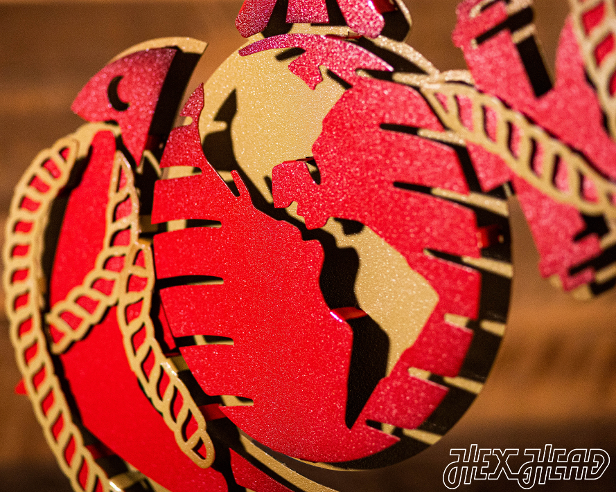 United States Marine Corps Eagle, Globe and Anchor 3D Vintage Metal Wall Art