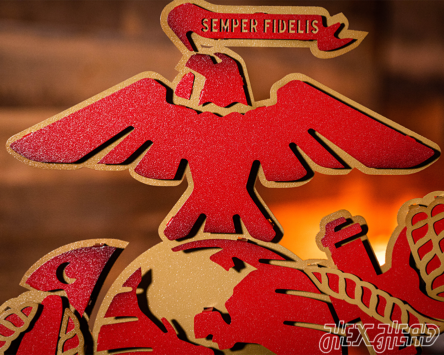 United States Marine Corps Eagle, Globe and Anchor 3D Vintage Metal Wall Art