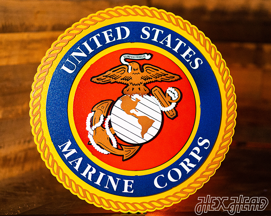 United States Marine Corps Seal 3D Vintage Metal Wall Art