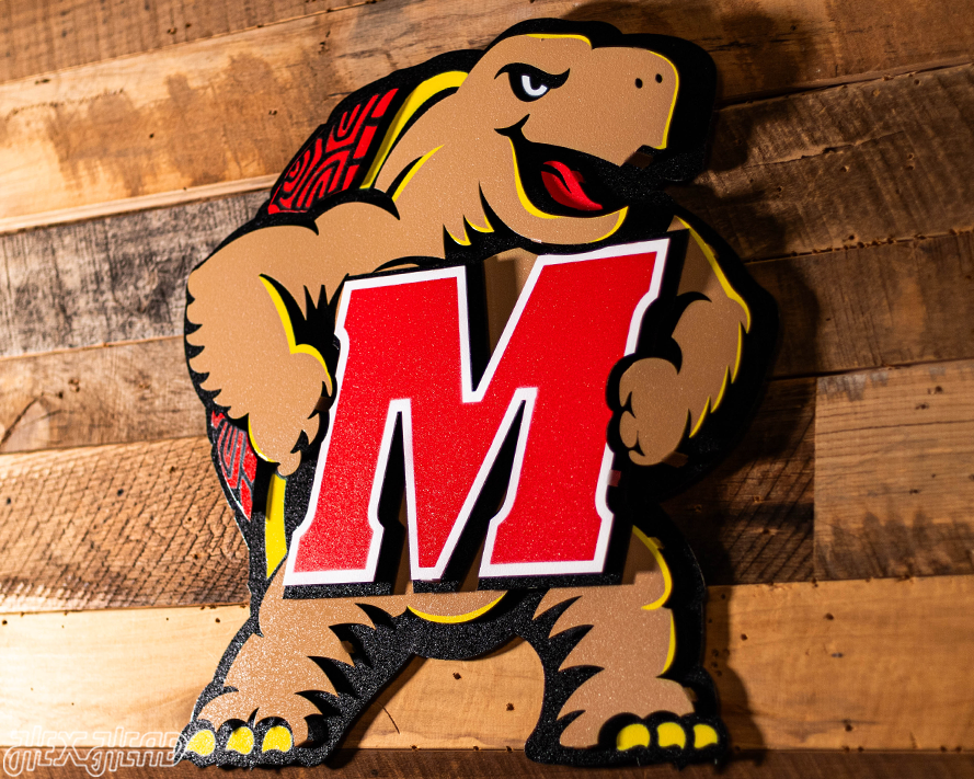 Maryland Terrapins "Testudo" 3D Vintage Metal Wall Art