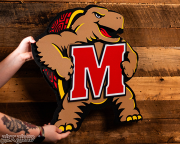 Maryland Terrapins "Testudo" 3D Vintage Metal Wall Art
