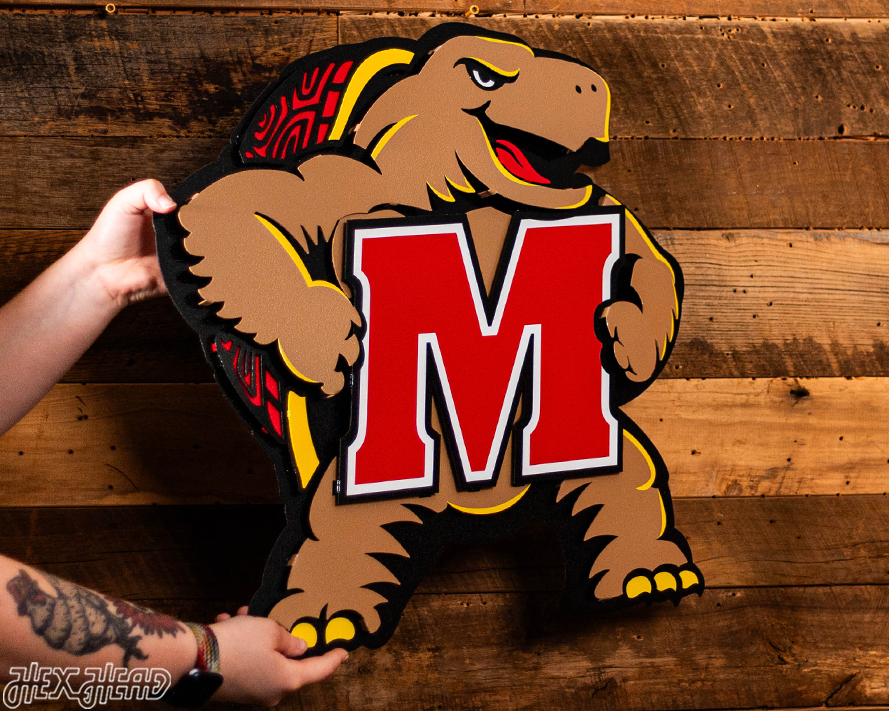 Maryland Terrapins "Testudo" 3D Vintage Metal Wall Art