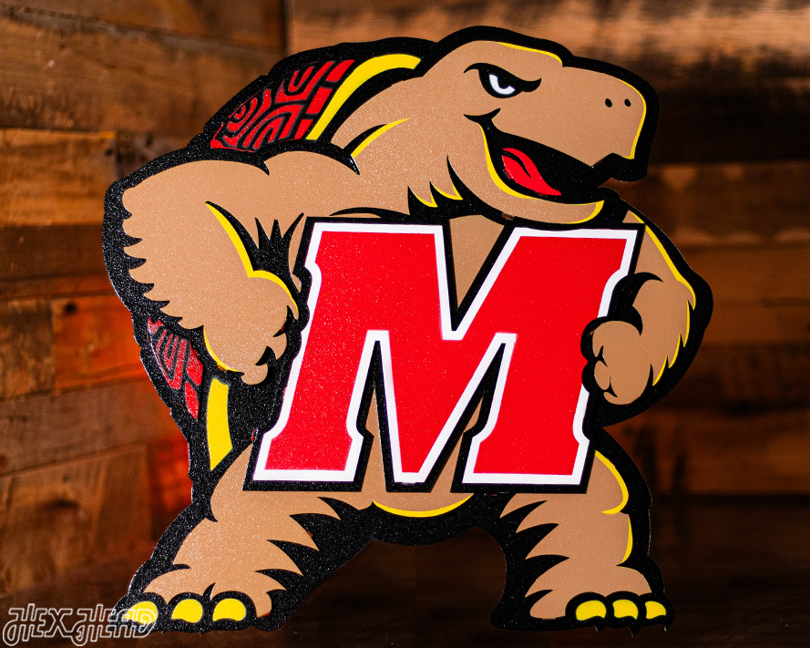 Maryland Terrapins "Testudo" 3D Vintage Metal Wall Art