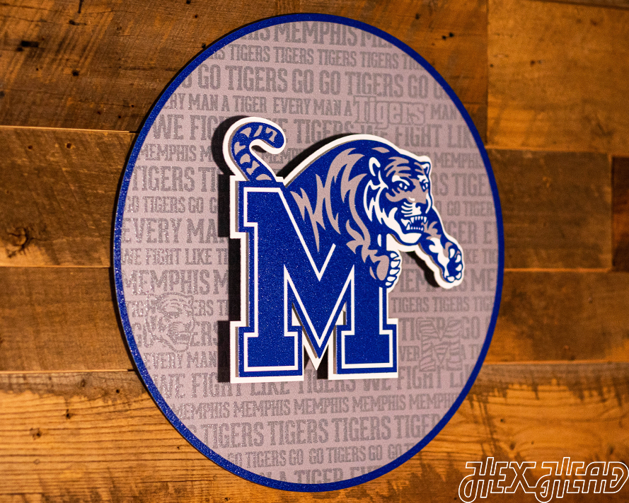 Memphis Tigers CRAFT SERIES 3D Embossed Metal Wall Art