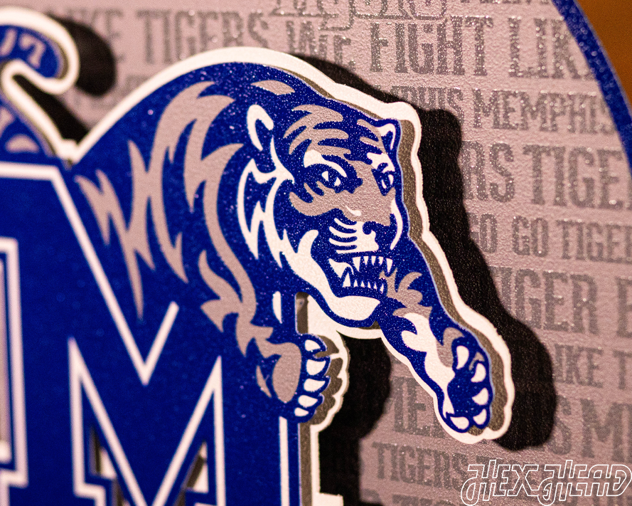 Memphis Tigers CRAFT SERIES 3D Embossed Metal Wall Art