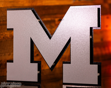 MONOCHROME - Michigan Wolverines "Block M" Metal Wall Art