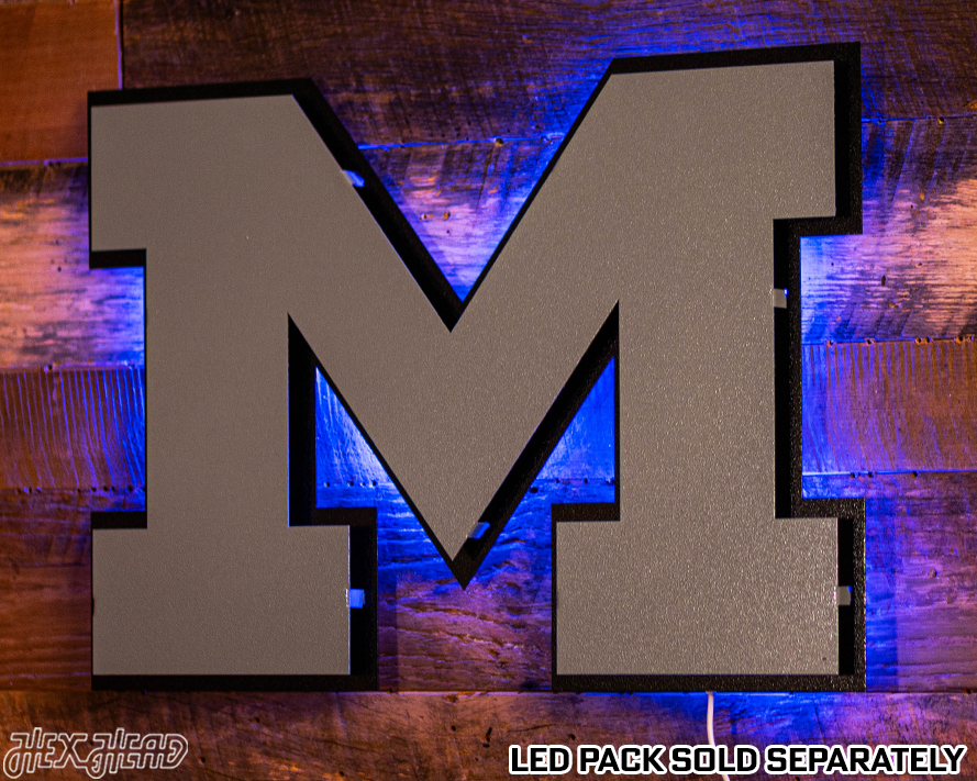 MONOCHROME - Michigan Wolverines "Block M" Metal Wall Art