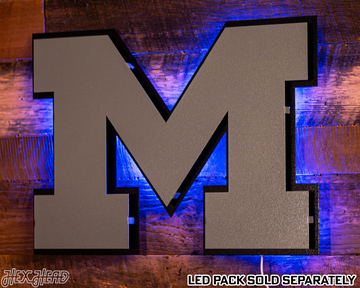 MONOCHROME - Michigan Wolverines "Block M" Metal Wall Art