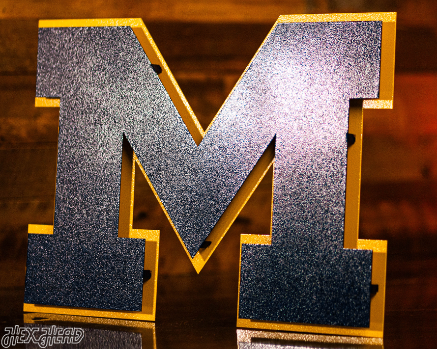 Michigan Wolverines "Block M" Blue Metal Wall Art