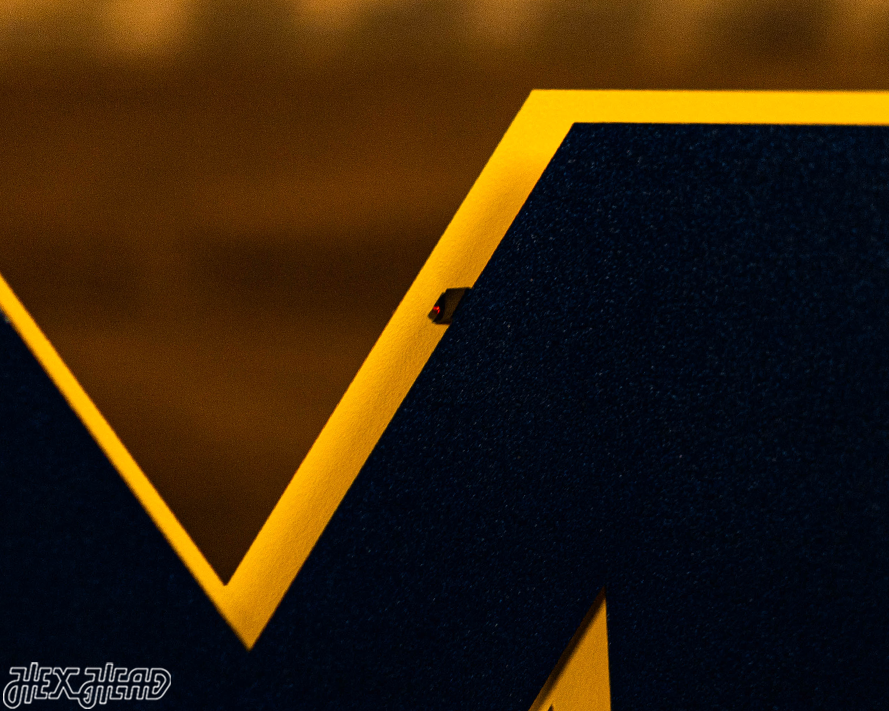 Michigan Wolverines "Block M" Blue Metal Wall Art