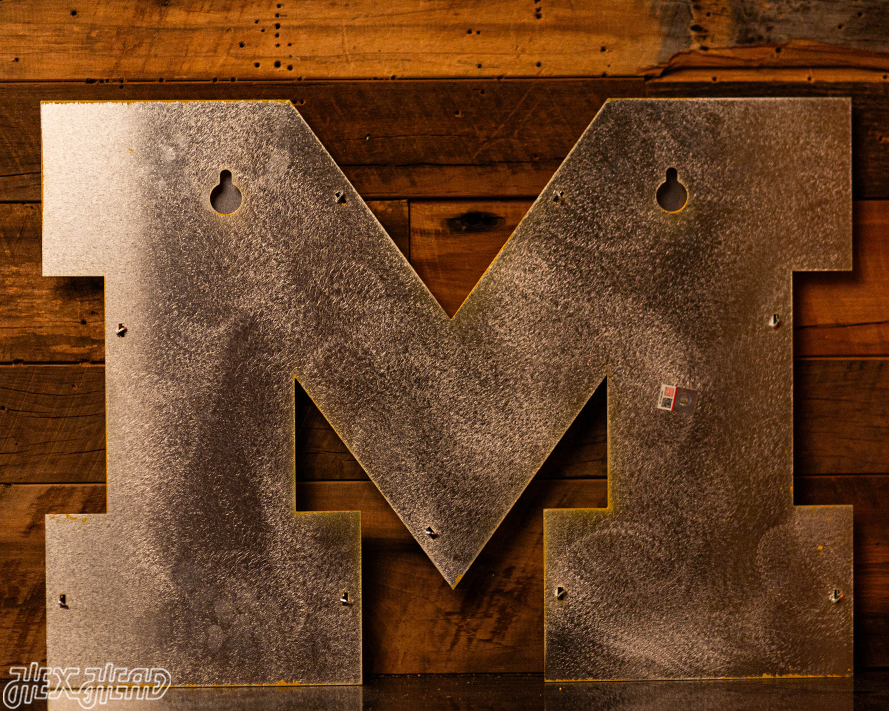 Michigan Wolverines "Block M" Blue Metal Wall Art