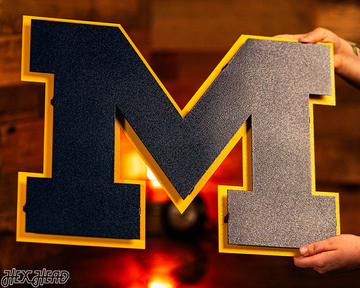 Michigan Wolverines "Block M" Blue Metal Wall Art