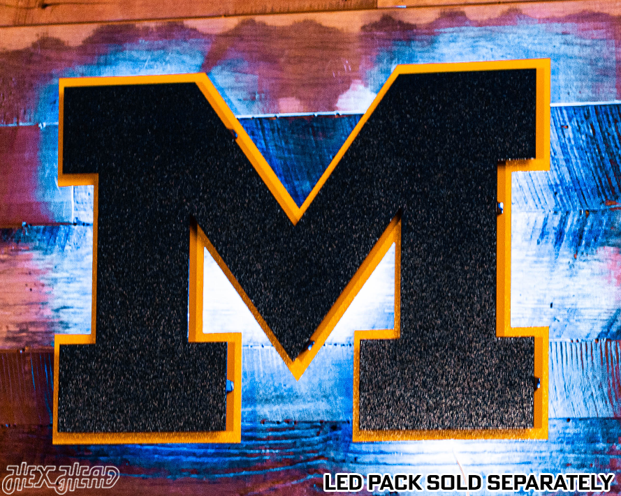 Michigan Wolverines "Block M" Blue Metal Wall Art
