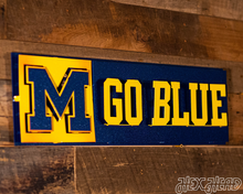 Load image into Gallery viewer, Michigan &quot;GO BLUE!&quot; 3D Metal Wall Art

