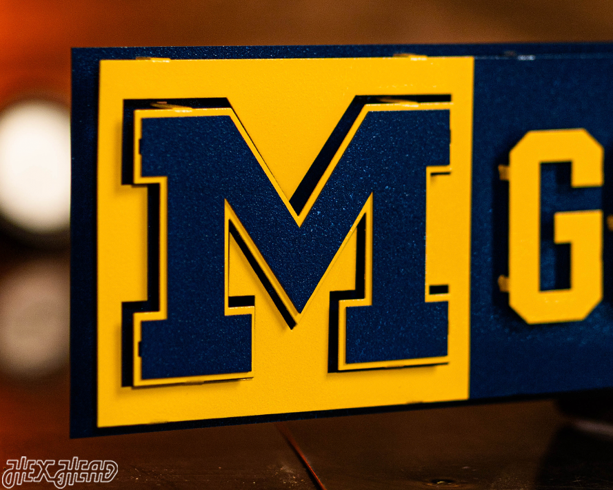 Michigan "GO BLUE!" 3D Metal Wall Art