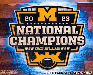 Michigan Wolverines Official 2023 National Champions 3D Vintage Metal Wall Art