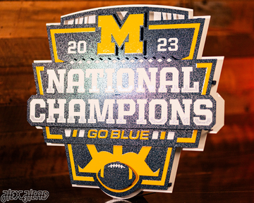 Michigan Wolverines Official 2023 National Champions 3D Vintage Metal Wall Art