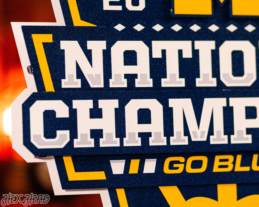 Michigan Wolverines Official 2023 National Champions 3D Vintage Metal Wall Art