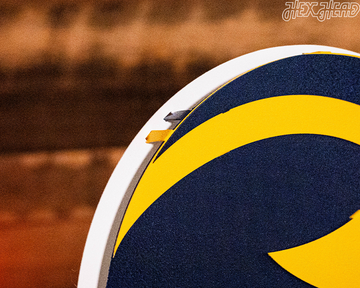 Michigan Wolverines BLITZ Collection- 8 Layer  "Winged" Helmet 3D Metal Wall Art