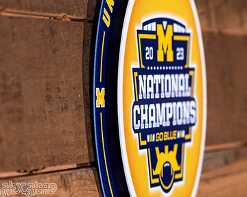 Michigan Wolverines 2023 National Champions "Double Play" On the Shelf or on the Wall Art