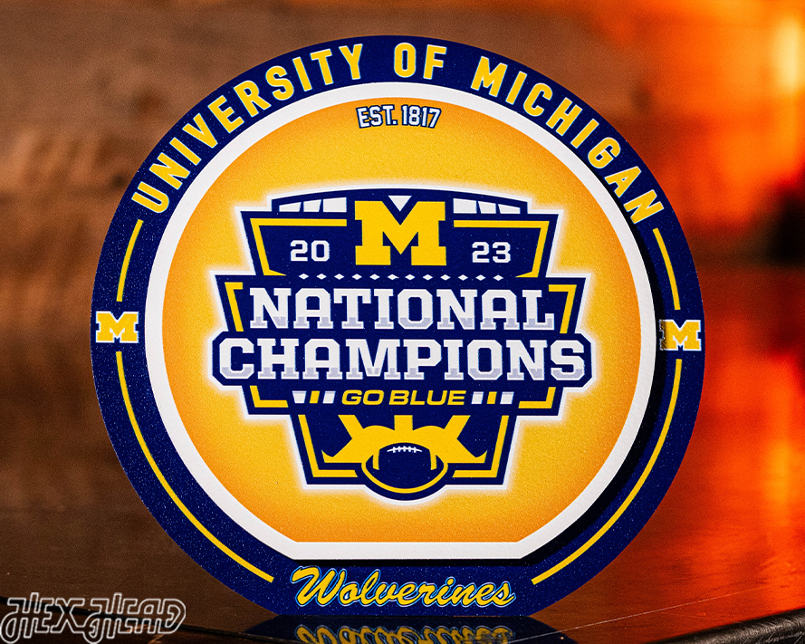 Michigan Wolverines 2023 National Champions "Double Play" On The Shelf