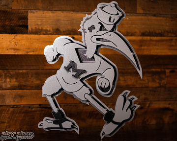 MONOCHROME - Miami Hurricanes "Sebastian the Ibis" 3D Vintage Metal Wall Art