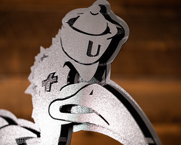MONOCHROME - Miami Hurricanes "Sebastian the Ibis" 3D Vintage Metal Wall Art