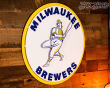 Load image into Gallery viewer, Milwaukee Brewers &quot;1970 BARREL MAN&quot; 3D Vintage Metal Wall Art
