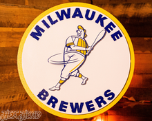 Load image into Gallery viewer, Milwaukee Brewers &quot;1970 BARREL MAN&quot; 3D Vintage Metal Wall Art
