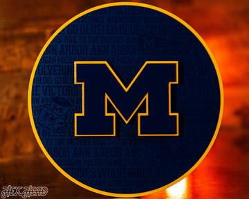 Michigan Wolverines 'Block M" CRAFT SERIES 3D Embossed Metal Wall Art