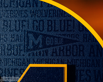 Michigan Wolverines 'Block M" CRAFT SERIES 3D Embossed Metal Wall Art