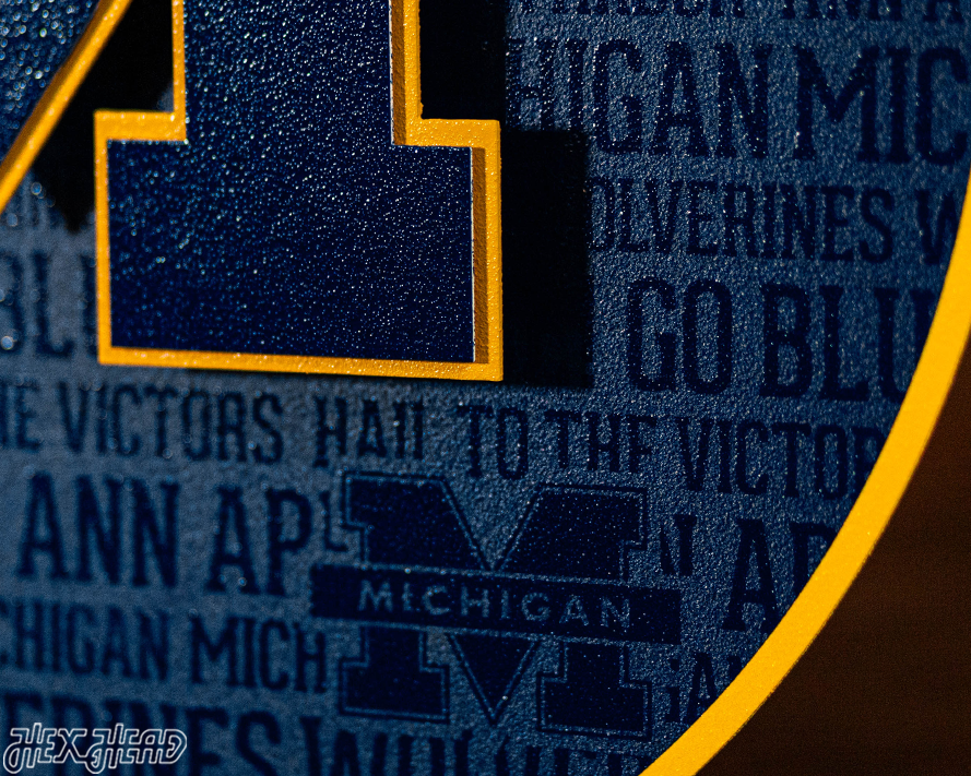 Michigan Wolverines 'Block M" CRAFT SERIES 3D Embossed Metal Wall Art