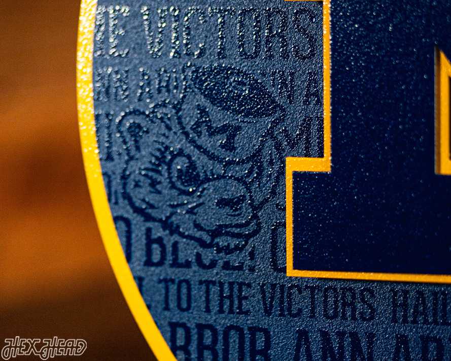 Michigan Wolverines 'Block M" CRAFT SERIES 3D Embossed Metal Wall Art