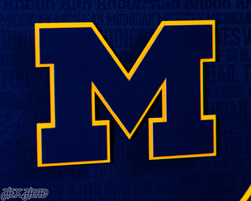 Michigan Wolverines 'Block M" CRAFT SERIES 3D Embossed Metal Wall Art