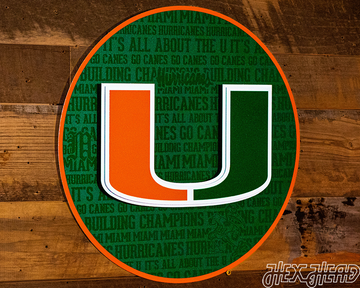 Miami Hurricanes CRAFT SERIES 3D Vintage Metal Wall Art