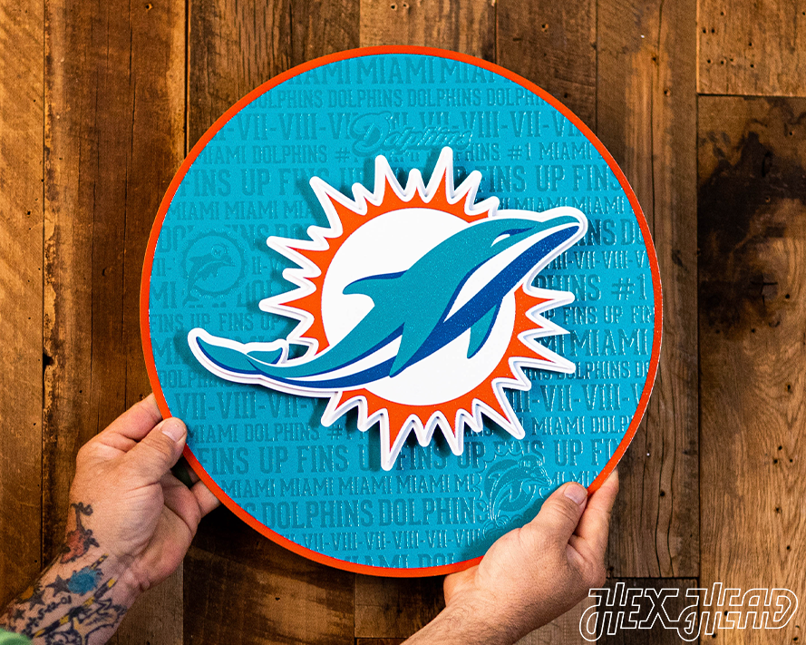 Miami Dolphins CRAFT SERIES 3D Embossed Metal Wall Art