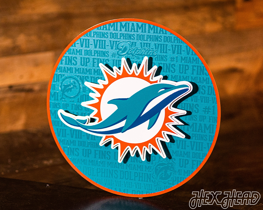 Miami Dolphins CRAFT SERIES 3D Embossed Metal Wall Art