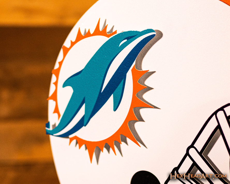 Miami Dolphins 3D Vintage Metal Wall Art - Hex Head Art