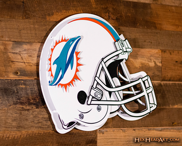 Miami Dolphins BLITZ Collection - 8 Layer Helmet 3D Vintage Metal Wall Art