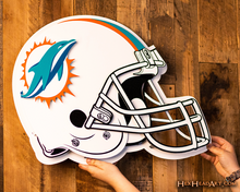 Load image into Gallery viewer, BLITZ Collection - Miami Dolphins Helmet 3D Vintage Metal Wall Art
