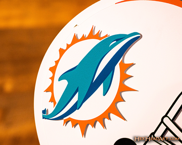 Miami Dolphins BLITZ Collection - 8 Layer Helmet 3D Vintage Metal Wall Art
