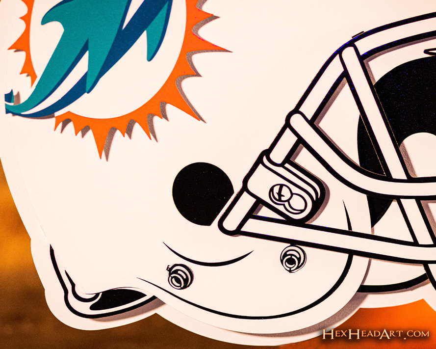 Miami Dolphins BLITZ Collection - 8 Layer Helmet 3D Vintage Metal Wall Art