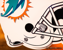 Load image into Gallery viewer, BLITZ Collection - Miami Dolphins Helmet 3D Vintage Metal Wall Art
