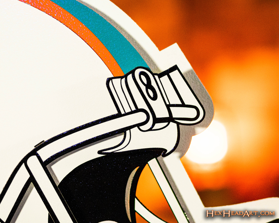 Miami Dolphins BLITZ Collection - 8 Layer Helmet 3D Vintage Metal Wall Art