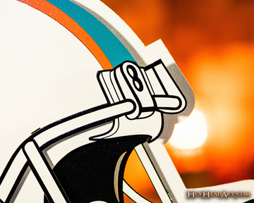 Miami Dolphins BLITZ Collection - 8 Layer Helmet 3D Vintage Metal Wall Art