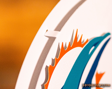 Miami Dolphins BLITZ Collection - 8 Layer Helmet 3D Vintage Metal Wall Art